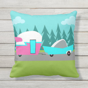 レトロのキャンピングカー/トレーラーおよび車の屋外の枕 クッション