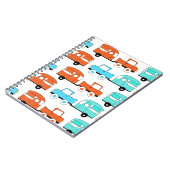 レトロのキャンプのトレーラーのターコイズのオレンジヴィンテージ車 ノートブック (左側)