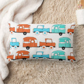 レトロのキャンプのトレーラーのターコイズのオレンジヴィンテージ車 ランバークッション (ブランケット)