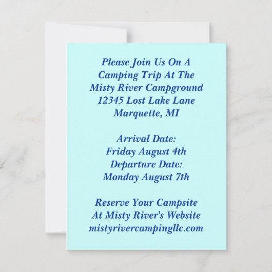 レトロのキャンプの再結集のヴィンテージのキャンピングカーの招待状 招待状 (裏面)