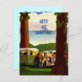 レトロのキャンプの再結集のヴィンテージのキャンピングカーの招待状 招待状 (正面/裏面)