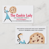 レトロのクッキーの女の子のベーキングのパン屋の名刺 名刺 (正面/裏面)