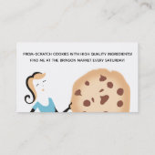 レトロのクッキーの女の子のベーキングのパン屋の名刺 名刺 (裏面)