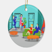 レトロのクラシックなテレビのクリスマスのオーナメント セラミックオーナメント (左)