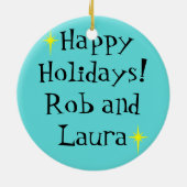 レトロのクラシックなテレビのクリスマスのオーナメント セラミックオーナメント (裏面)