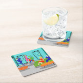 レトロのクラシックなテレビの紙のコースター スクエアペーパーコースター (インサイチュ)