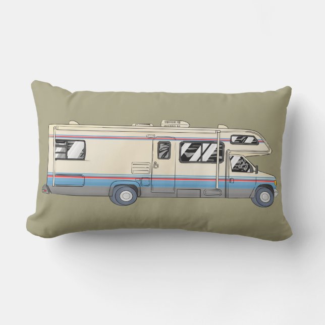 レトロのクラスC Motorhomeの枕 アウトドアクッション (正面)