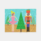 レトロのクリスマスのおもちゃパレードの写真のフリースブランケット フリースブランケット (正面(横))