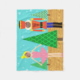 レトロのクリスマスのおもちゃパレードの写真のフリースブランケット フリースブランケット