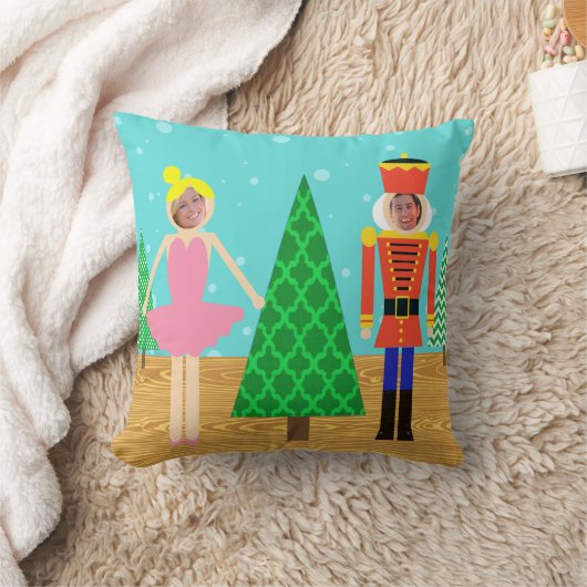 レトロのクリスマスのおもちゃパレードの写真の装飾用クッション クッション (ブランケット)
