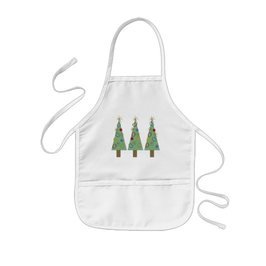 レトロのクリスマスのエプロン 子供用エプロン (正面)