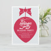 レトロのクリスマスのオーナメントの休日のパーティの招待状 招待状 (スタンド正面)