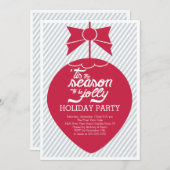 レトロのクリスマスのオーナメントの休日のパーティの招待状 招待状 (正面/裏面)