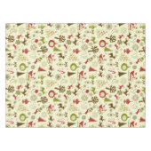 レトロのクリスマスのスケッチの継ぎ目が無いパターン テーブルクロス (正面(横))