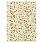 レトロのクリスマスのスケッチの継ぎ目が無いパターン テーブルクロス (正面)