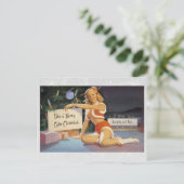 レトロのクリスマスのピンナップ シーズンポストカード (スタンド正面)