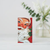 レトロのクリスマスのヴィンテージサンタはメッセージカードを加えます 名刺 (スタンド正面)
