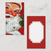 レトロのクリスマスのヴィンテージサンタはメッセージカードを加えます 名刺 (正面/裏面)