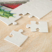 レトロのクリスマスのヴィンテージ猫のお祝いのパズル ジグソーパズル (側面)