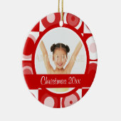 レトロのクリスマスの写真は個人化なります セラミックオーナメント (右)
