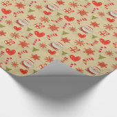 レトロのクリスマスの包装紙 ラッピングペーパー (角)