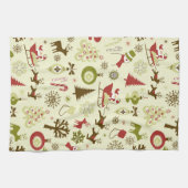 レトロのクリスマスの球根パターン台所タオル キッチンタオル (横)