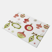 レトロのクリスマスオーナメントのセット ドアマット (アングル)