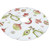 レトロのクリスマスオーナメントのセット ブラッシュドポリエステルツリースカート (アングル)