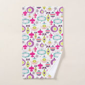 レトロのクリスマスオーナメントパターン休日 バスタオルセット (ハンドタオル)