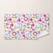 レトロのクリスマスオーナメントパターン休日 バスタオルセット (ハンドタオル)