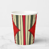 レトロのクリスマスカラーの文字列アートモノグラムの- 紙コップ (左)