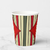 レトロのクリスマスカラーの文字列アートモノグラムの- 紙コップ (右)