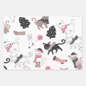 レトロのクリスマスキャッツ ラッピングペーパーシート (正面)