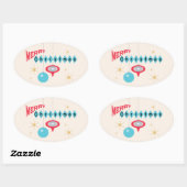 レトロのクリスマスグリーティングシール 楕円形シール (シート)