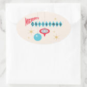 レトロのクリスマスグリーティングシール 楕円形シール (バッグ)