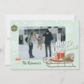 レトロのクリスマスソリー冬の懐かしさと写真 シーズンカード (正面)