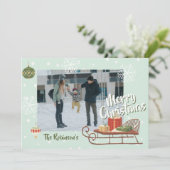 レトロのクリスマスソリー冬の懐かしさと写真 シーズンカード (スタンド正面)