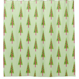 レトロのクリスマスツリーのシャワー・カーテン シャワーカーテン