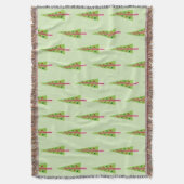 レトロのクリスマスツリーのブランケット スローブランケット (正面縦)