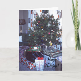 レトロのクリスマスツリーの挨拶状 シーズンカード