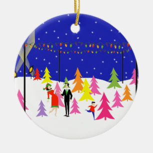 レトロのクリスマスツリーの農場のクリスマスのオーナメント セラミックオーナメント