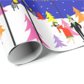 レトロのクリスマスツリーの農場の包装紙 ラッピングペーパー (ロールコーナー)