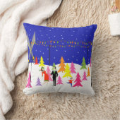 レトロのクリスマスツリーの農場の装飾用クッション クッション (ブランケット)