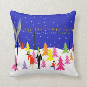 レトロのクリスマスツリーの農場の装飾用クッション クッション