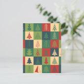 レトロのクリスマスツリーパターン シーズンポストカード (スタンド正面)