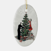 レトロのクリスマスツリー セラミックオーナメント (右)