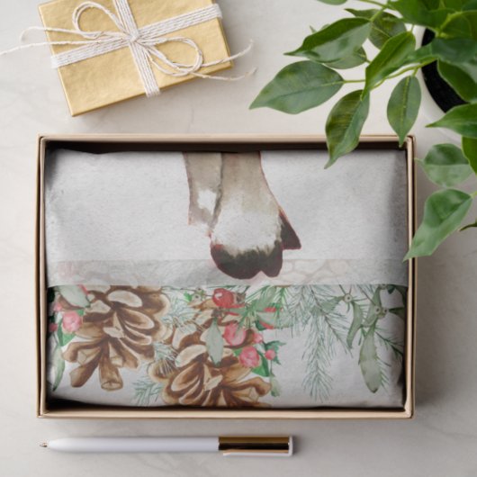 レトロのクリスマスディアーとキャンディケーン 薄葉紙 (ギフト)