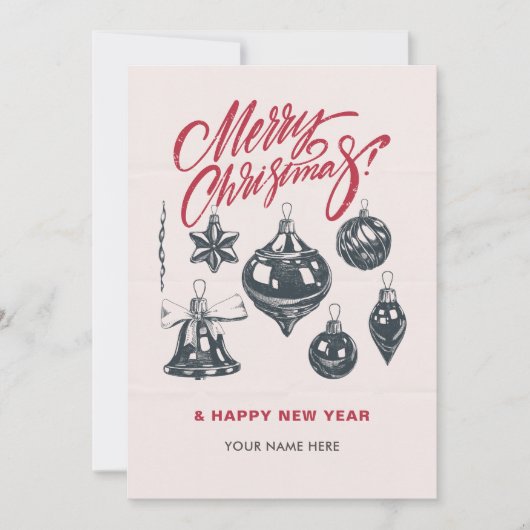 レトロのクリスマスデコールボール シーズンカード (正面)