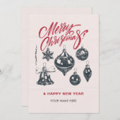 レトロのクリスマスデコールボール シーズンカード (正面/裏面)