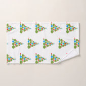 レトロのクリスマスパターン木の球の赤い青緑 バスタオルセット (ハンドタオル)